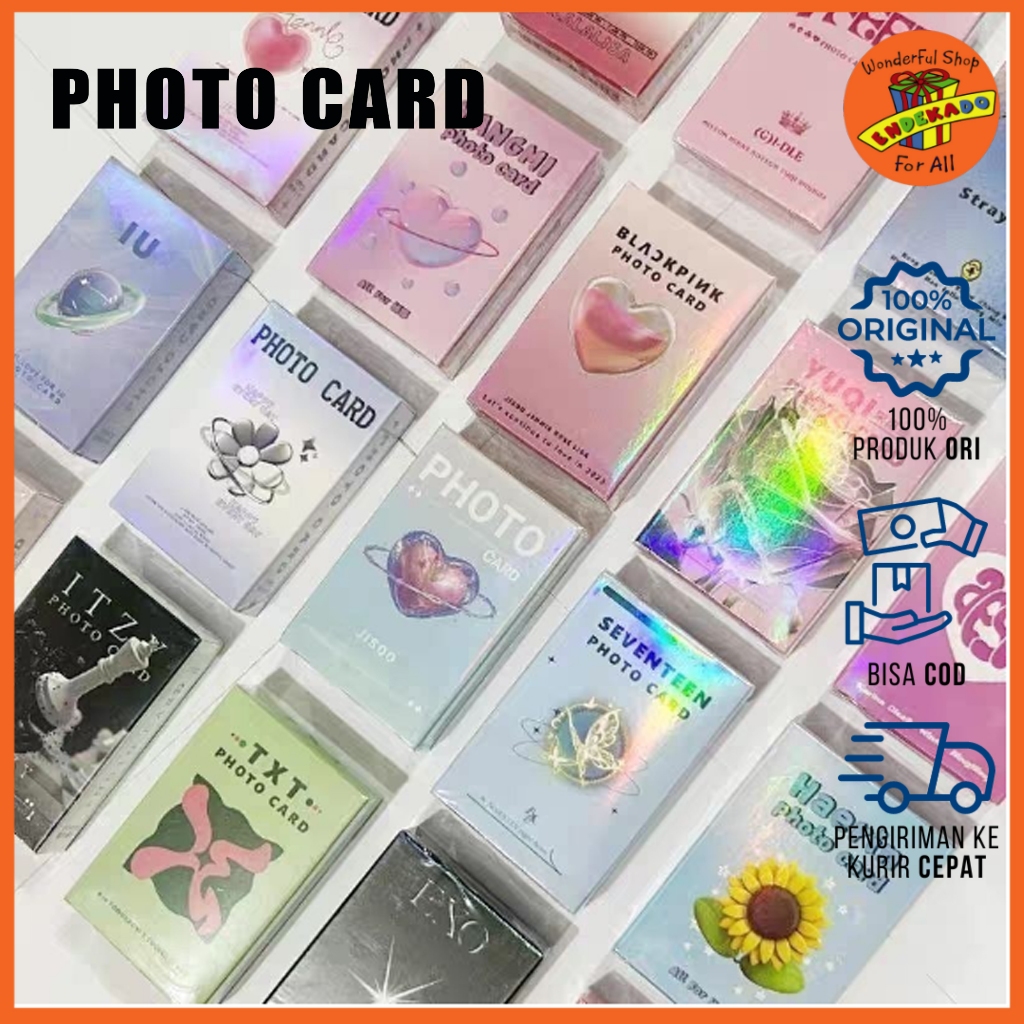 MAKASSAR  50pcs PhotoCard Hologram 2 sisi MEMBER K-POP- Kartu Foto/Foto Card