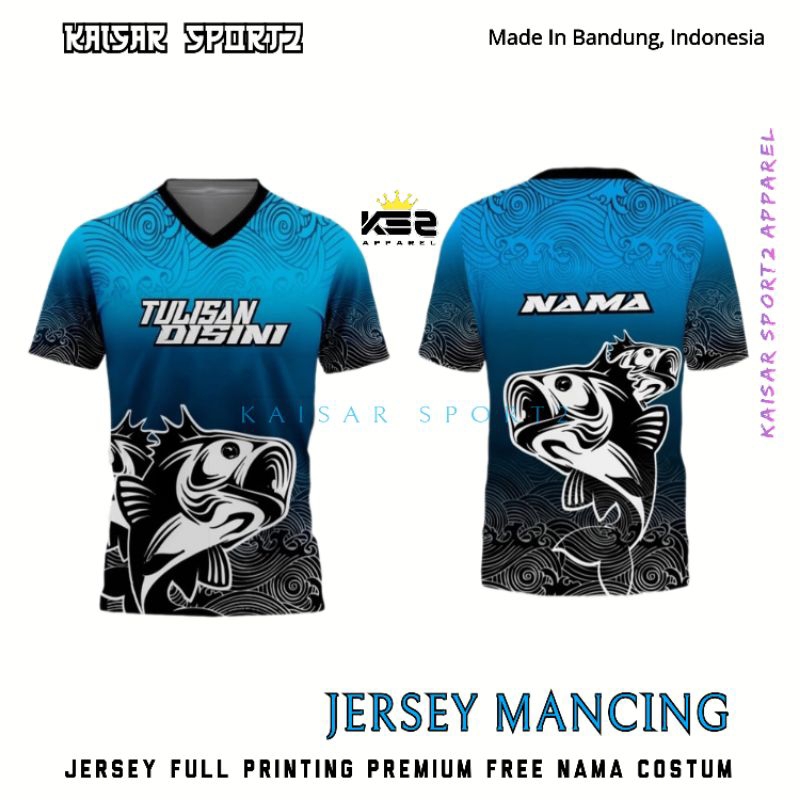 Jersey Mancing Dewasa Costum Full Printing premium gratis pasang nama Terbaru 2024