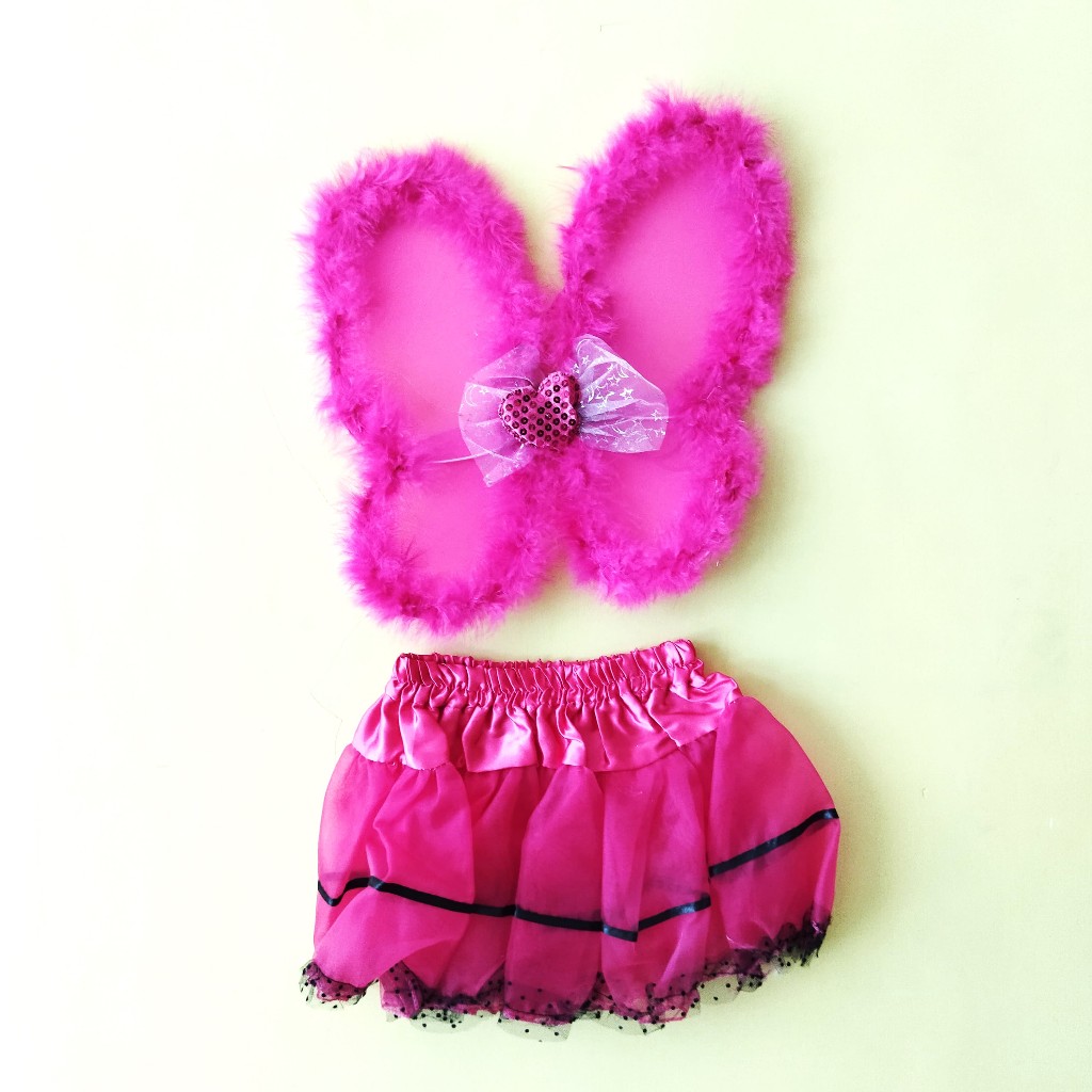 ANNYEONG HASEYO GIFT SHOP | Set Sayap Peri + Rok Tutu Anak Perempuan | Fairy Wings | Sayap Kupu Kupu