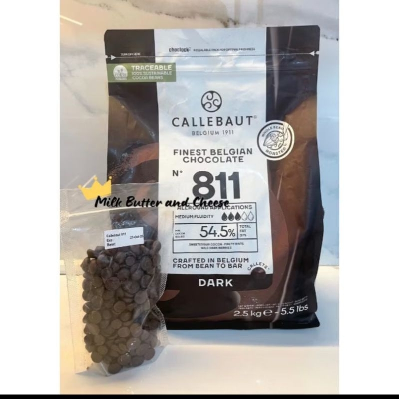 

Callebaut 811 Dark Chocolate 2,5 kg 54.5% Callets for Baking