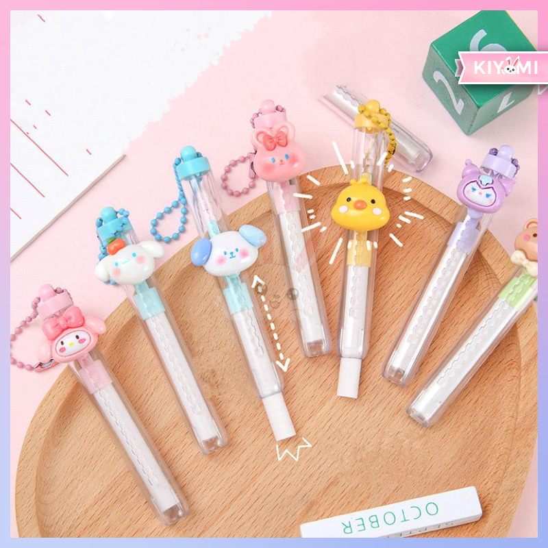 

KIYOMI Penghapus Retractable Transparan Motif Karakter Gantungan Gaya Lucu Korea Import PSK003