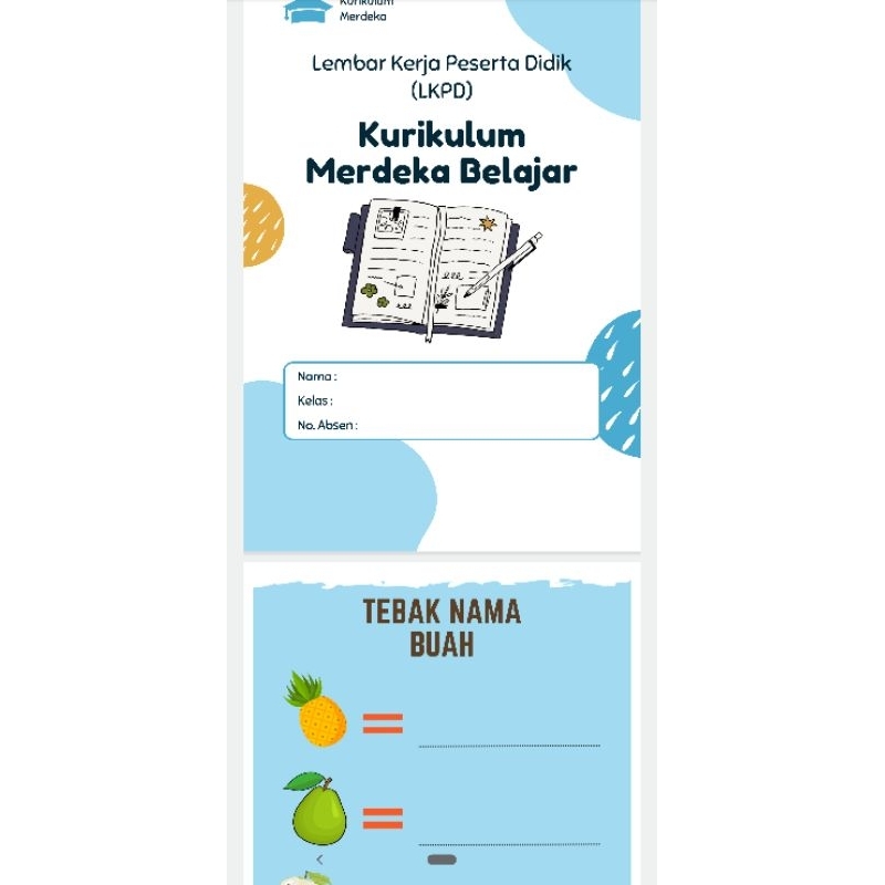 LKPD buat siswa kelas 2 nama buah