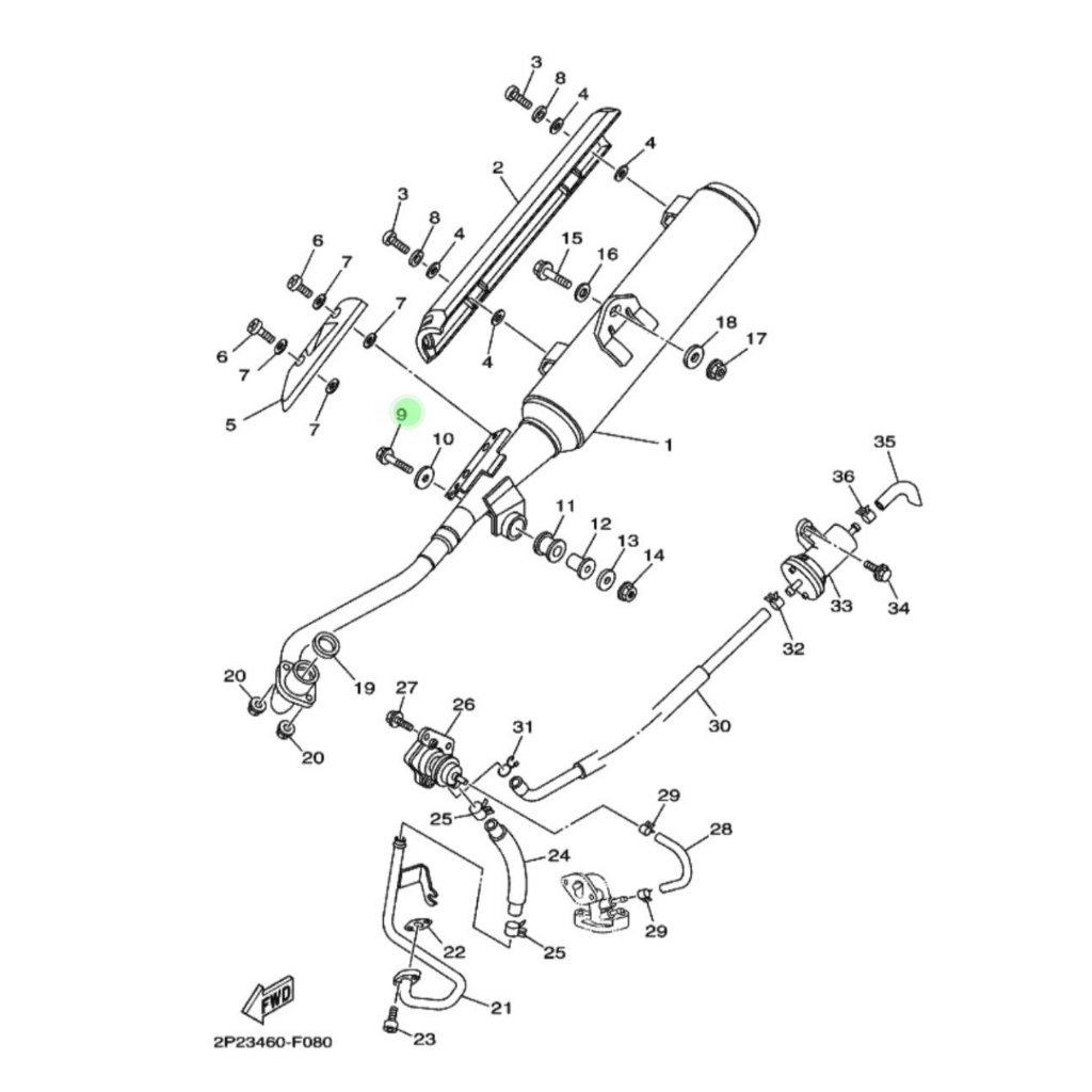 NO 9 BAUT KNALPOT BAWAH JUPITER Z 110 2006-2009 BURHAN ORIGINAL YAMAHA