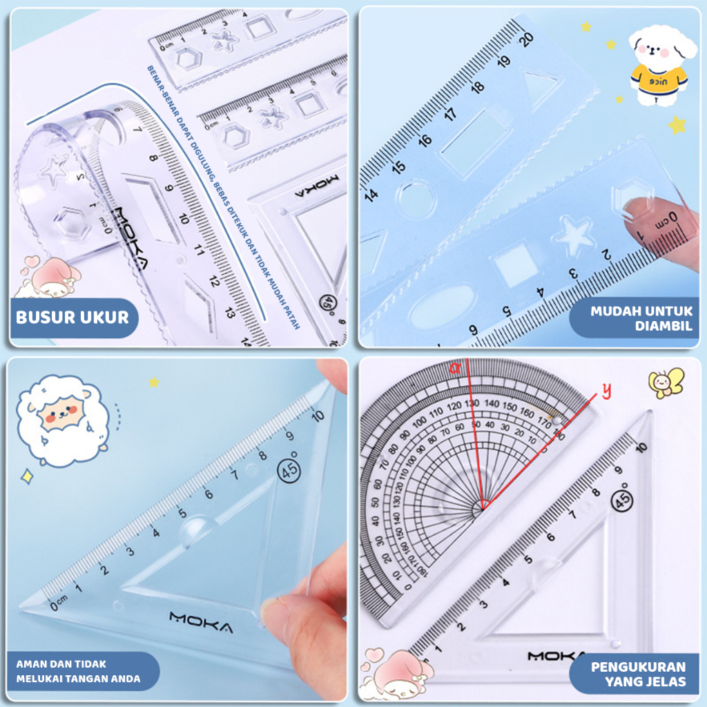 

Penggaris 1 Set 4 Pcs Premium Ruler Dapat Ditekuk Tanpa Patah