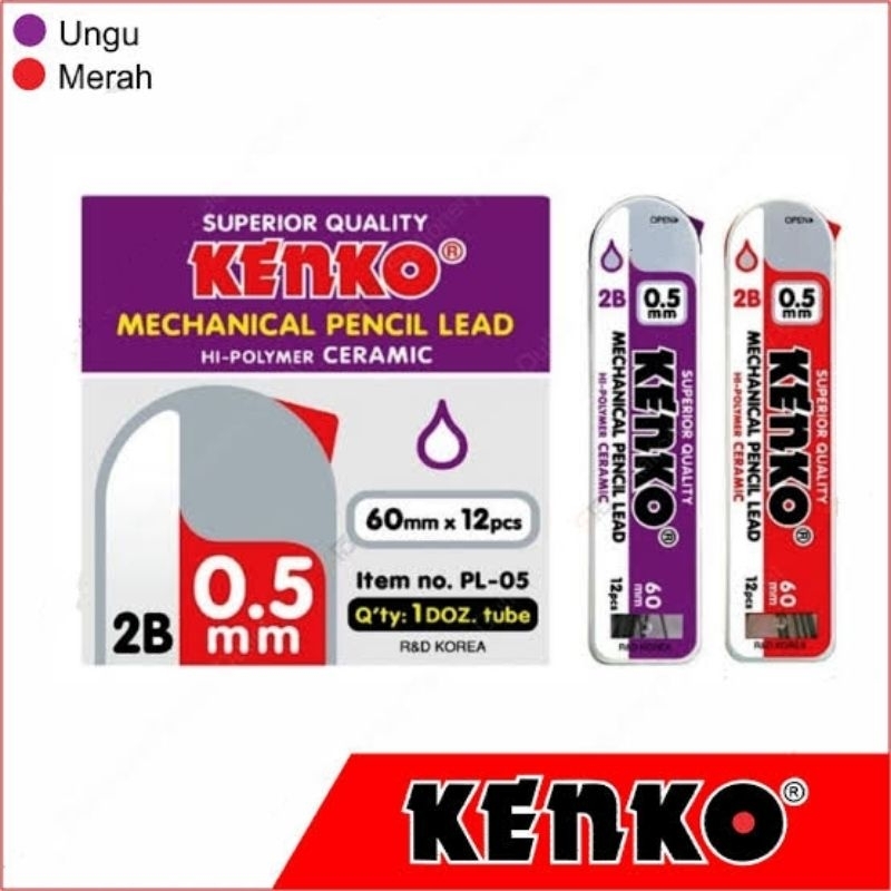 

Refill Isi Pensil Mekanik 2B 0,5mm Kenko PL-05 Isi 12 Tube | Pencil Lead Isi Ulang