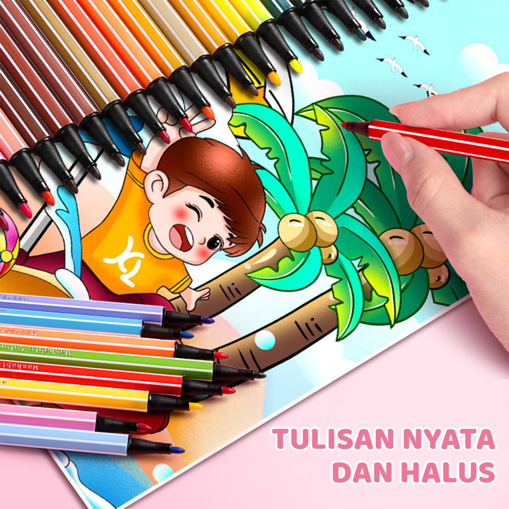 

Aimilo Spidol Warna Warni 1 Set Hexagonal Watercolor Marker Pen Stabilo Pastel 12/24/36/48 Warna