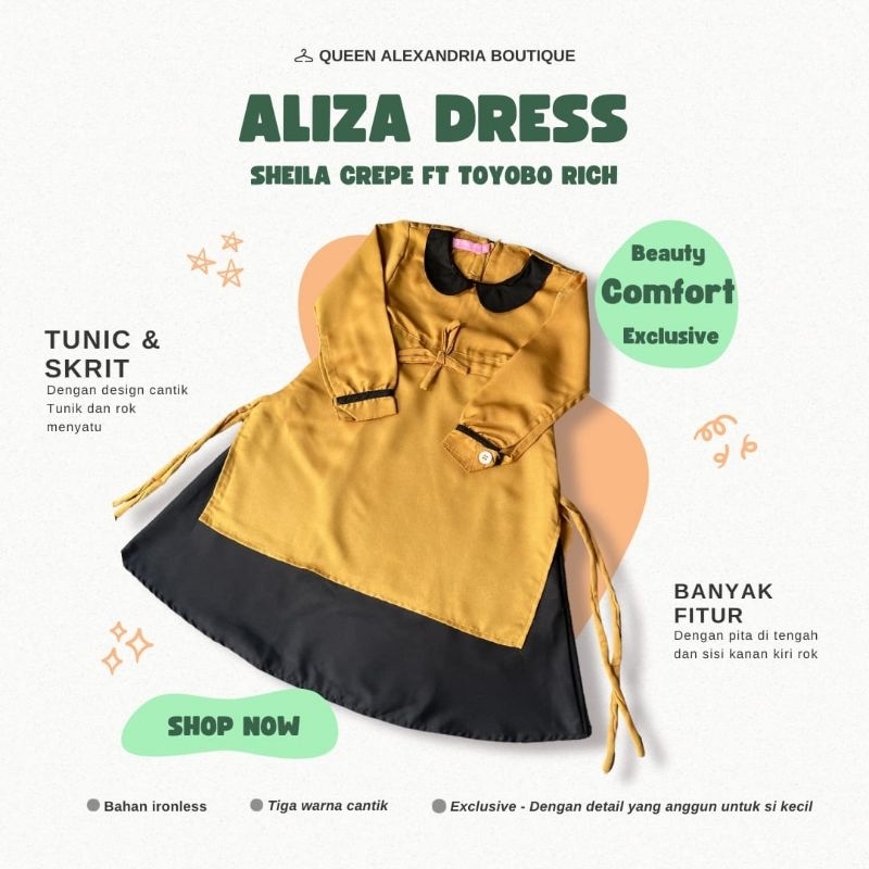 ALIZA BY VALDYA | GAMIS ANAK PEREMPUAN | TUNIK ANAK PEREMPUAN | TUNIK GAMIS ANAK USIA 1-6 TAHUN