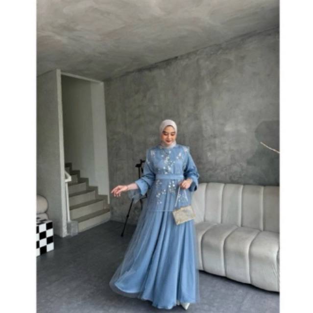 Amora dress + outer kondangan set gamis