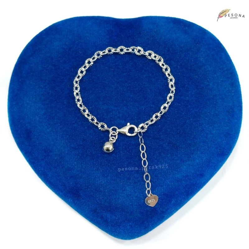 GELANG ANAK PERAK SILVER ASLI 925 LAPIS EMAS PUTIH / GELANG TANGAN PENDEK