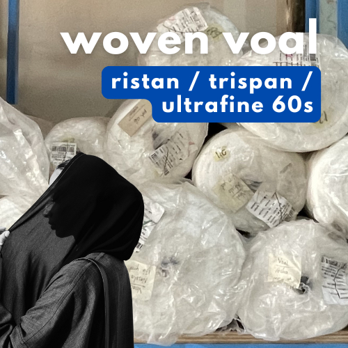 Kain Voal Ristan Ultrafine Trispan Tipis Lembut Voal Premium 1 ROLL ― Perdana Textile