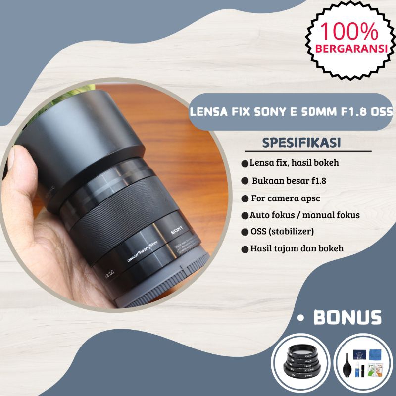 Lensa fix sony E-mount 50mm f1.8 oss lensa fix sony