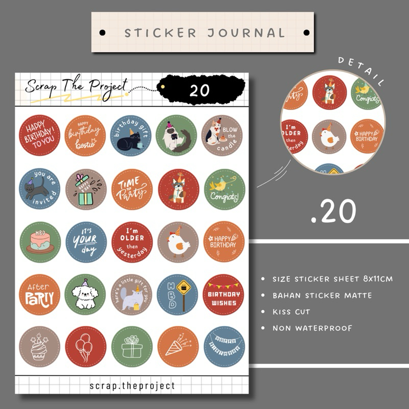 

DECOR STAMP PLANNER STICKER / STICKER HAPPY BIRTHDAY / STP - 20