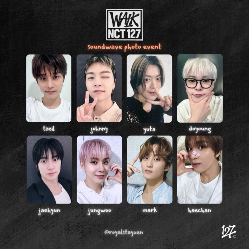 OFFICIAL NCT 127 WALK SOUNDWAVE POB PC BENE PHOTOCARD JAEHYUN HAECHAN YUTA DOYOUNG MARK JUNGWOO JOHN