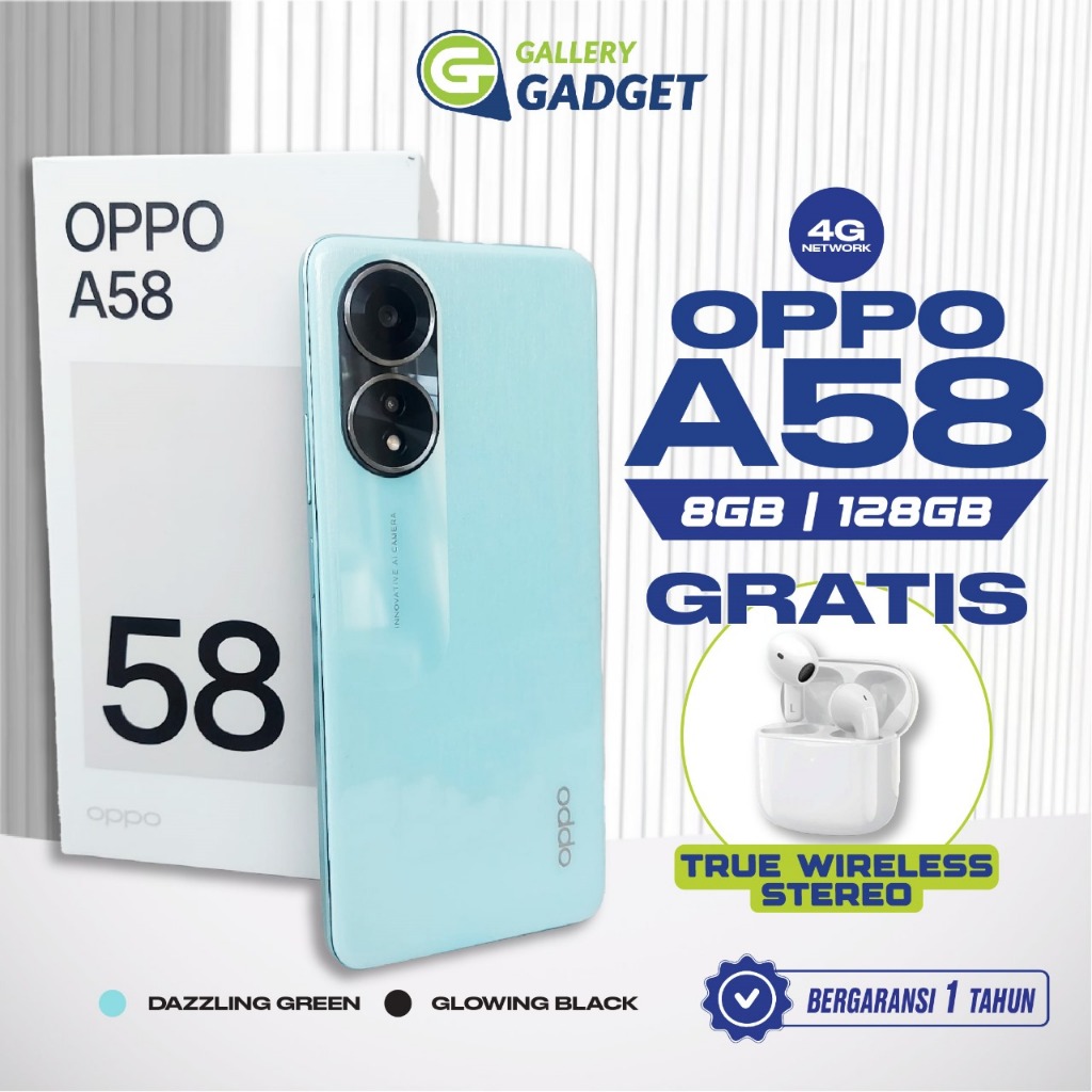 OPPO A58 6/128 8/128 GB RAM 6 8 ROM 128 HP Smartphone Murah Garansi Resmi