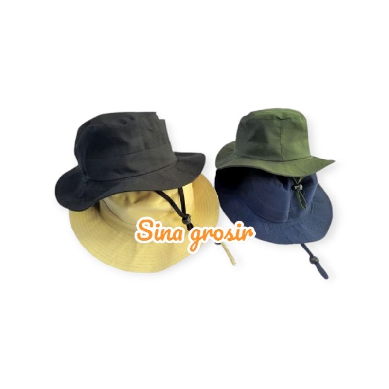 Topi Rimba Polos Topi Gunung Premium Pria Wanita Dewasa