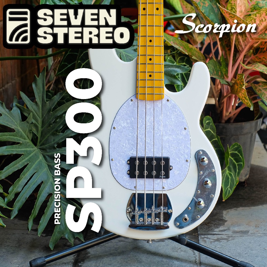 Scorpion SP300 SP 300 Electric Bass Olympic White