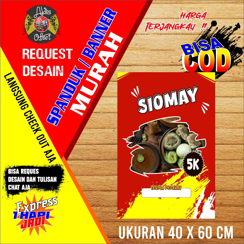 SPANDUK BANNER SIOMAY UKURAN 40X60CM
