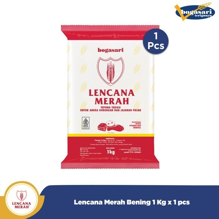 

Tepung Terigu Lencana Merah Bening 1 Kg x 1 pcs