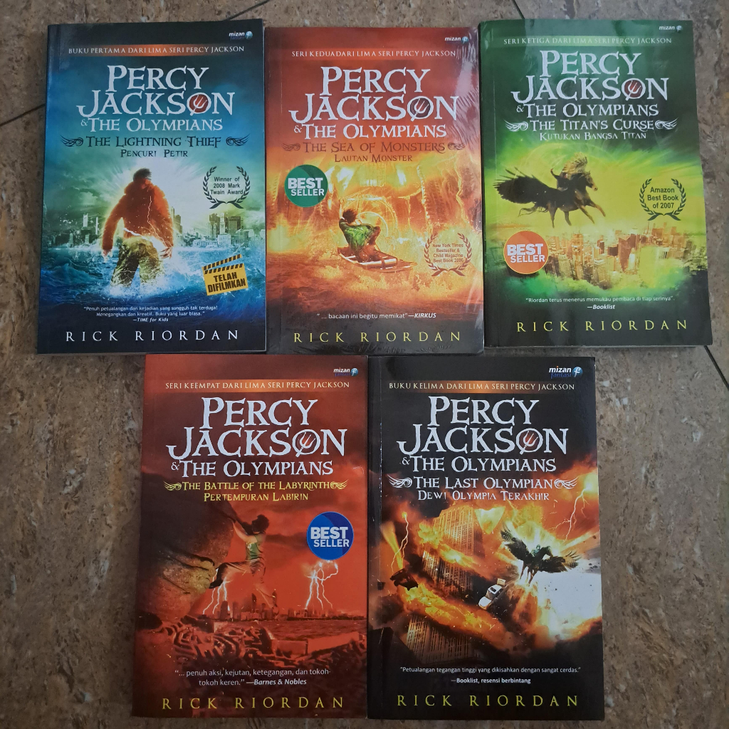 Novel Percy Jackson Set 1-5 by Rick Riordan