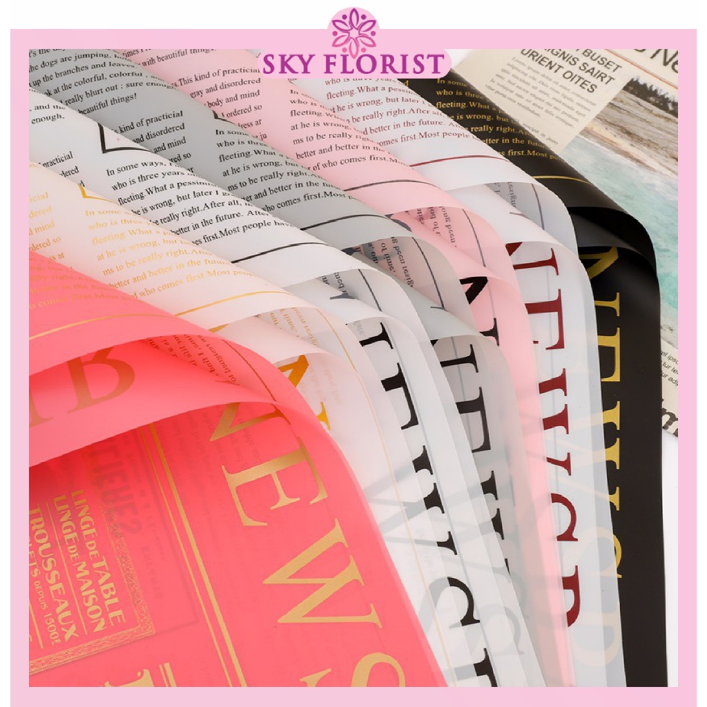

20 LEMBAR Kertas Buket Koran Newspaper Flower Wrapping Cellophane Florist KB6131