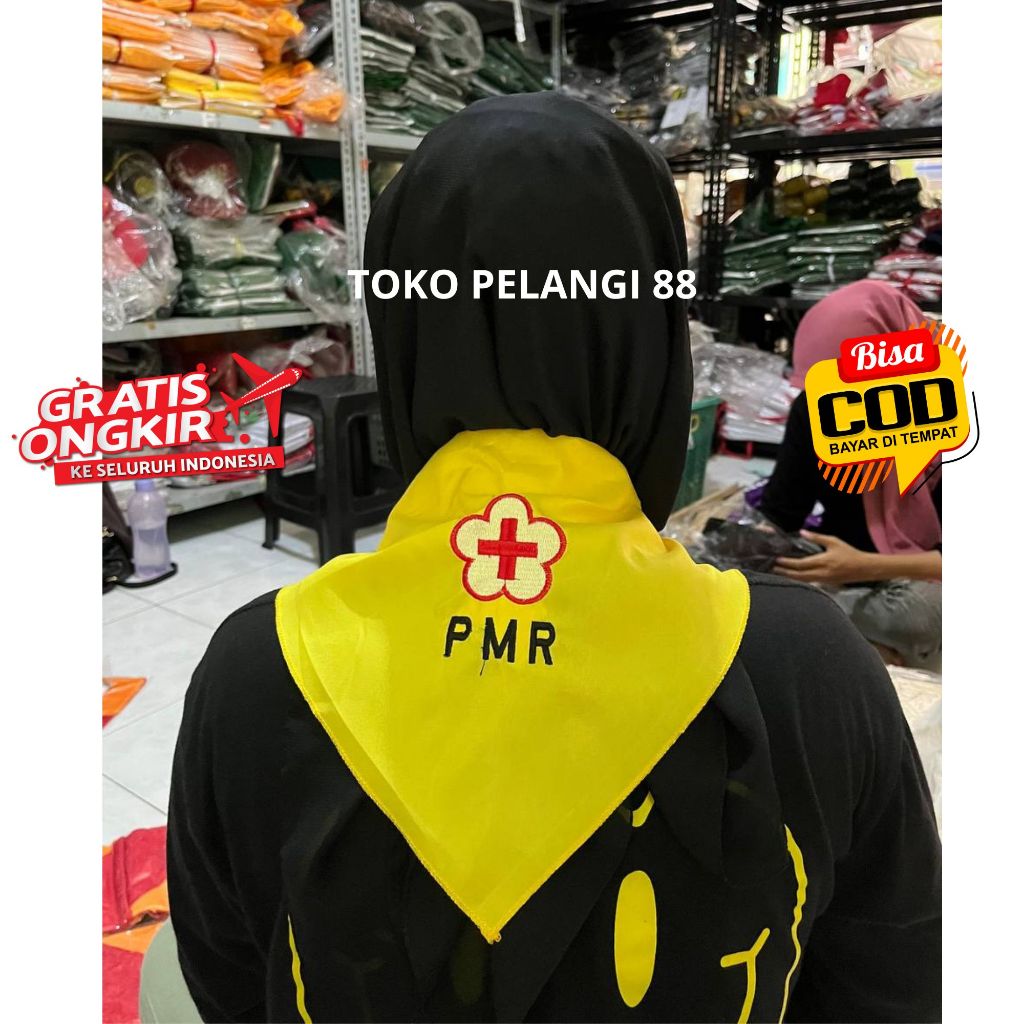Syal PMR Kuning Muda Slayer Palang Merah Remaja BORDIR