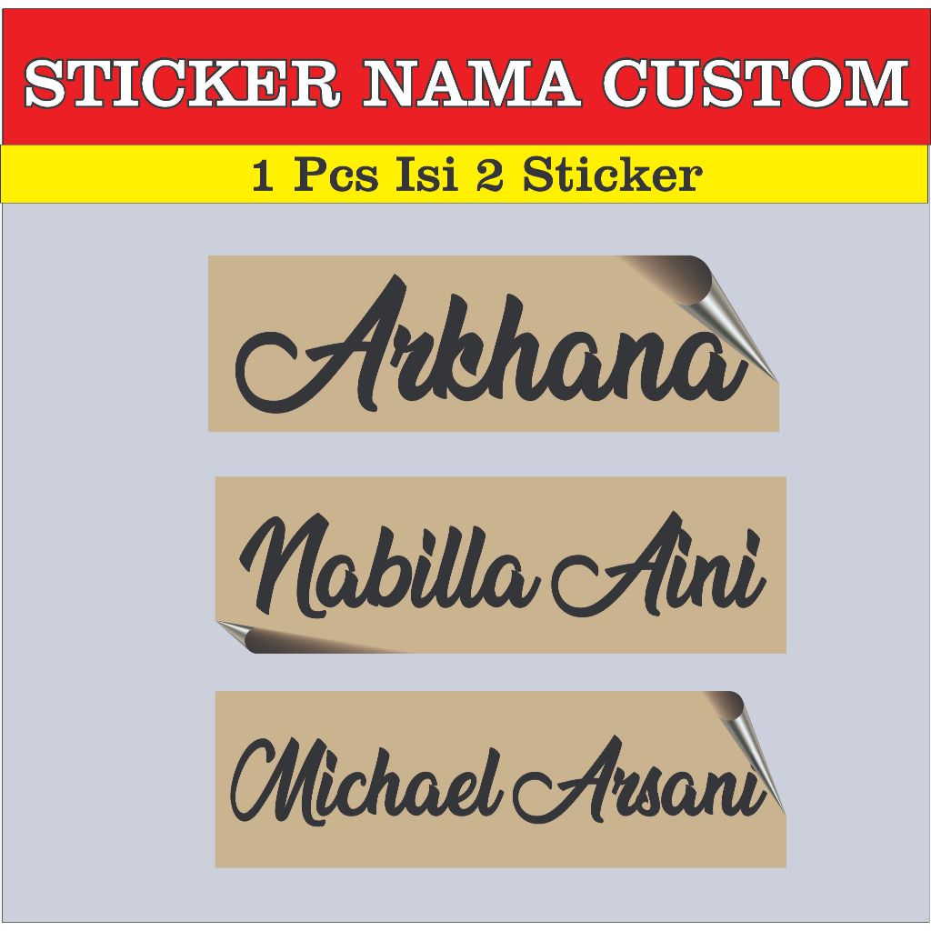 

AJDecoration - Cutting Stiker Nama Custom, Sticker Waterproof, Stiker Timbul