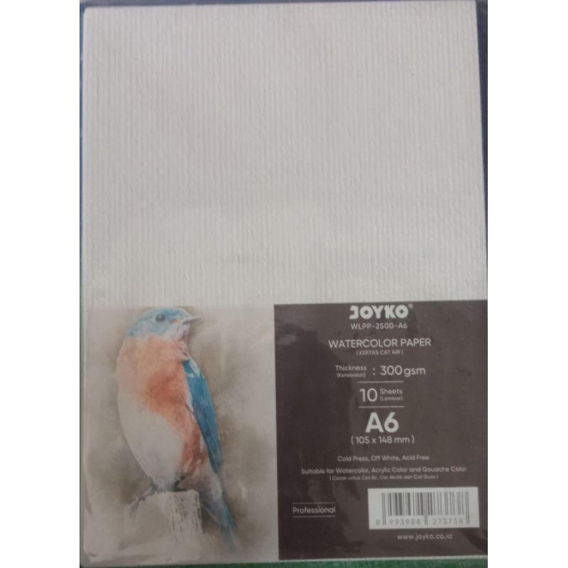 

WATETCOLOR PAPER JOYKO 300 GSM A6 A5 A4 isi 10 sheets / lembar