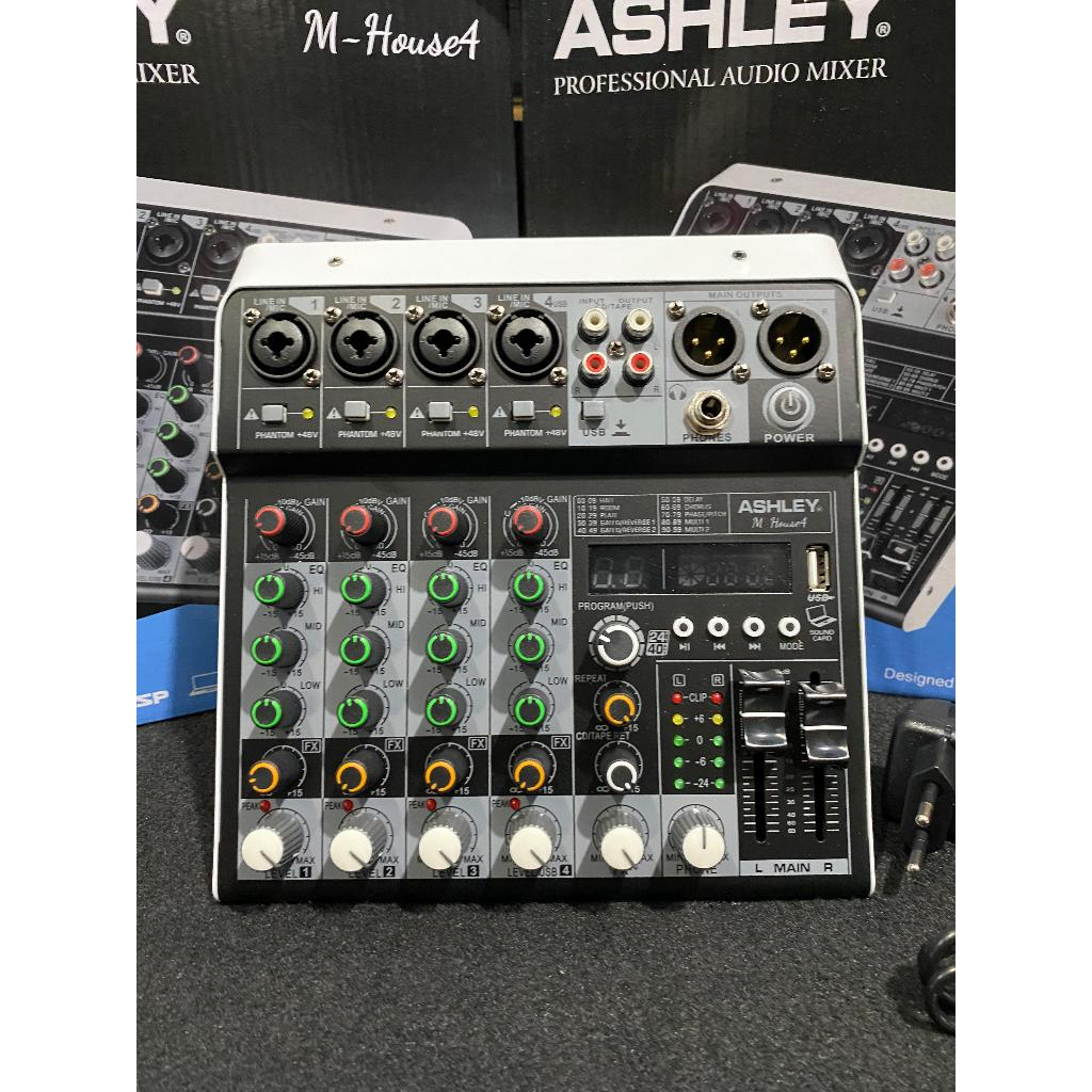 Mixer Audio Ashley M House 4 M House4 M-House4 Original 4 Channel Bluetooth PC Soundcard Efek Digita