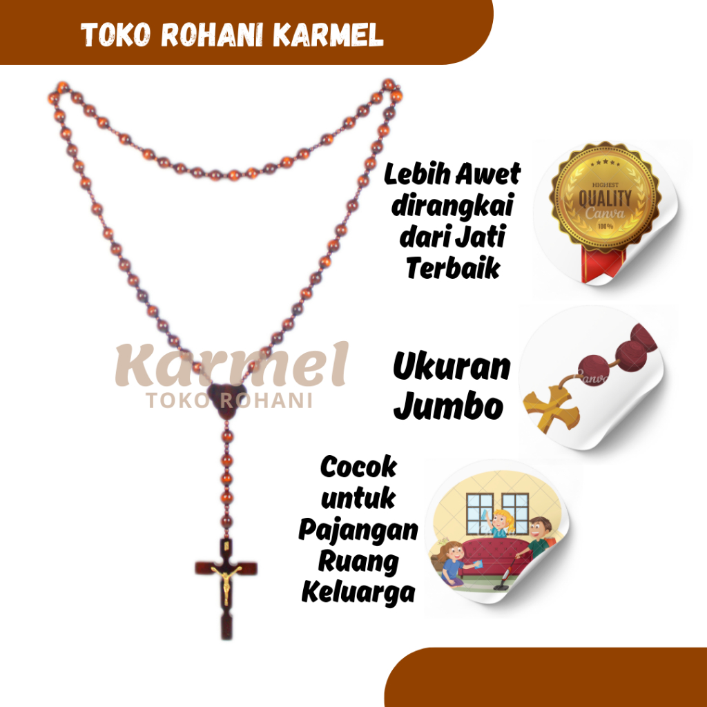 ROSARIO DINDING KATOLIK / PAJANGAN ROSARIO DINDING / ROSARIO UKURAN BESAR / ROSARIO UKURAN JUMBO