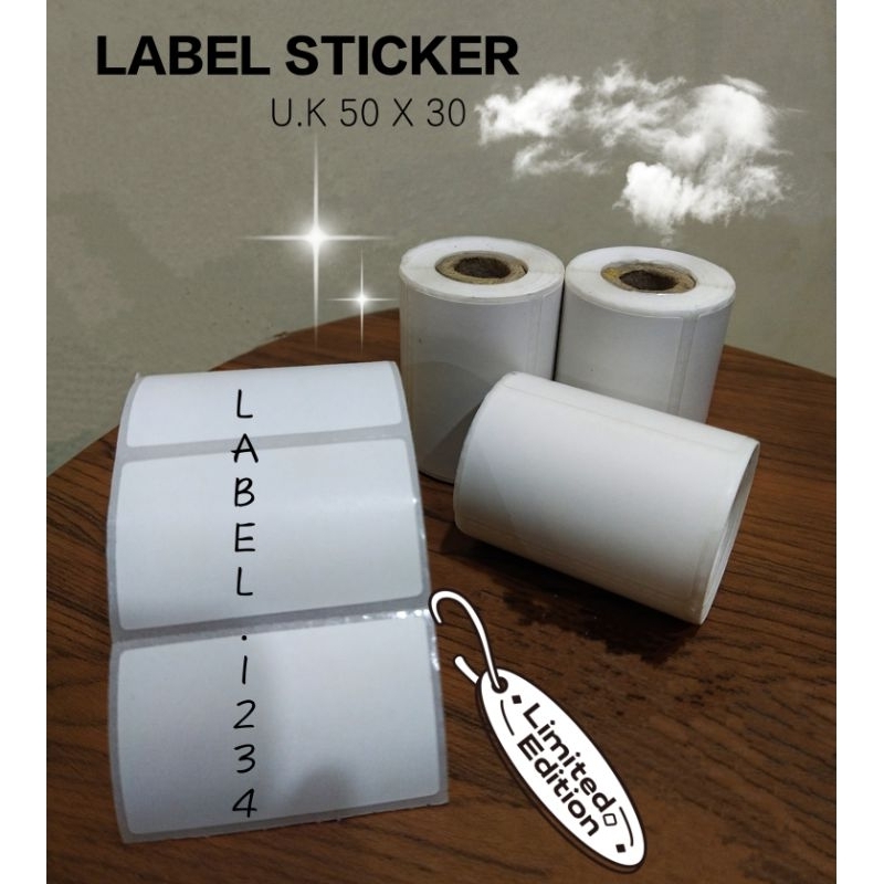 

LABEL STICKER UK. 50 X 30 MM Bahan Thermal