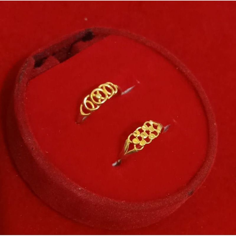 cincin perak lapis emas 24k