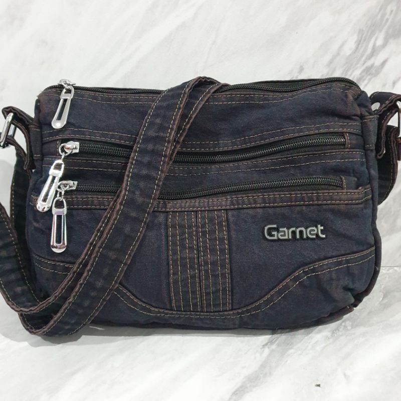 Tas selempang wanita bahan jeans denim