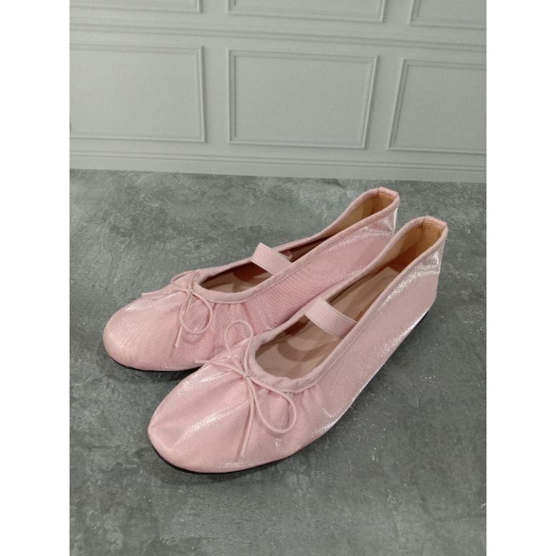 SAPPUN KAYLA SATIN MARYJANE FLAT SHOES