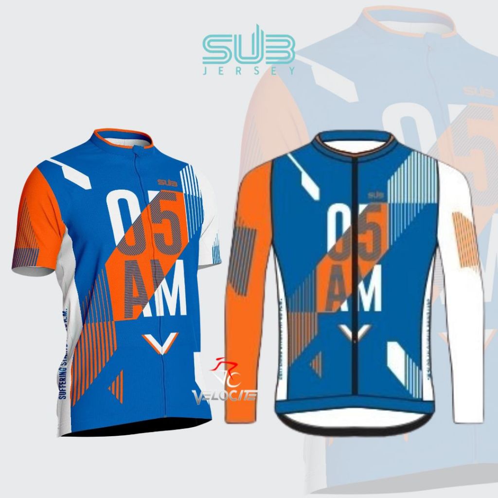 SUBJERSEY 05AM Blue GEN V Short/Long Sleeve Unisex Baju Sepeda Sub Jersey Cycling