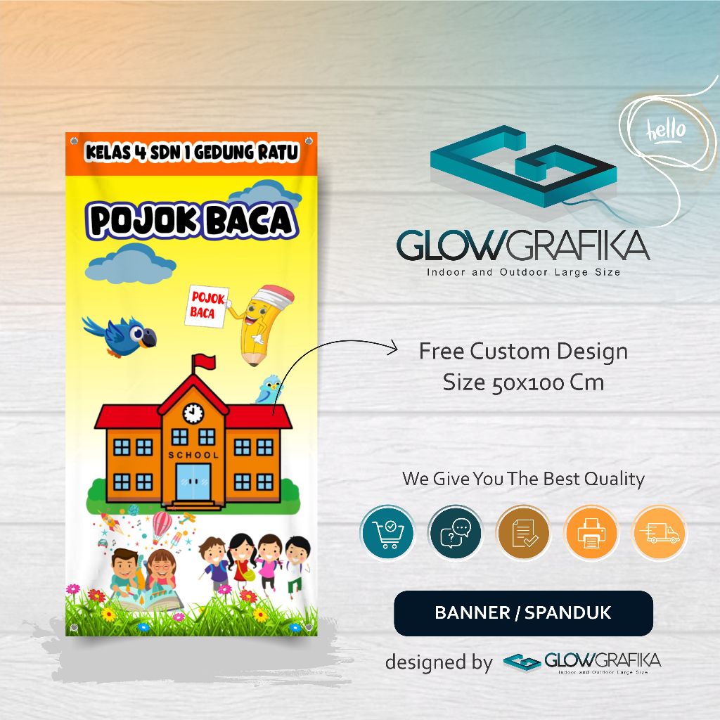 Cetak Spanduk Banner Pojok Baca Model A