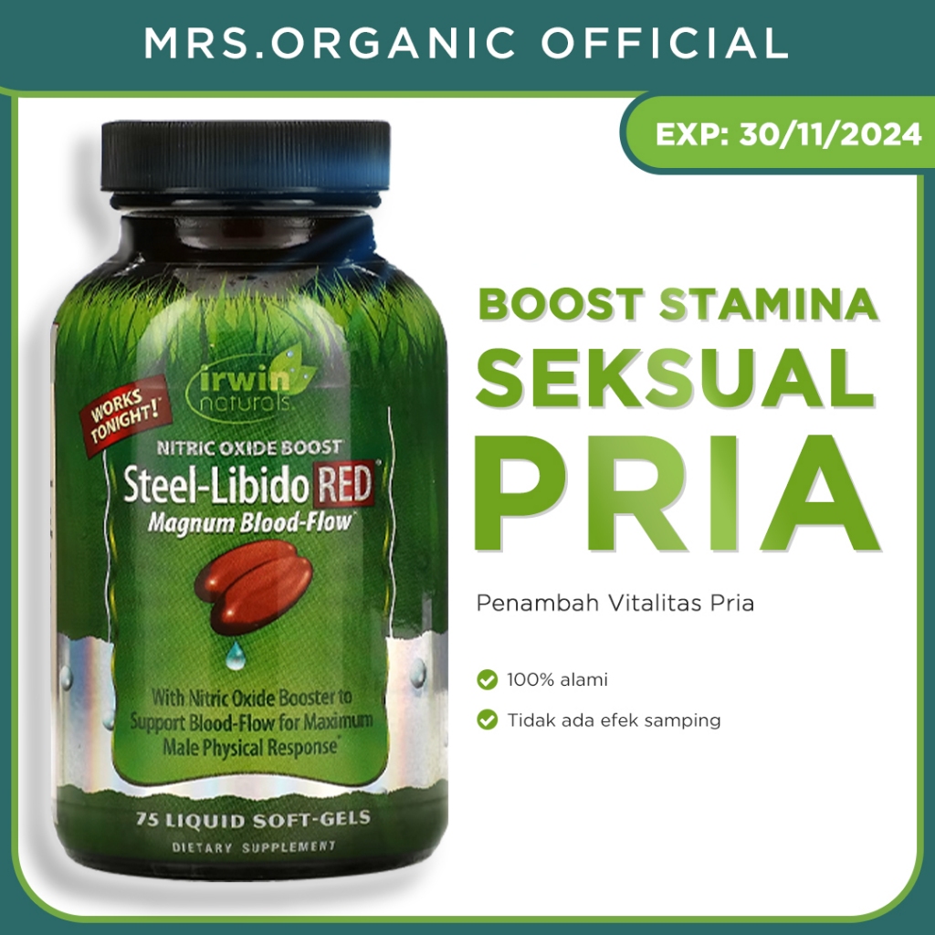 Irwin Naturals Steel Libido RED - vitalitas libido pria kuat promil