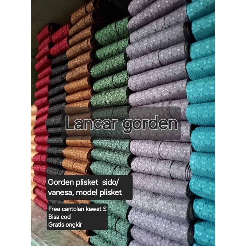 Gorden sido tirai jendela kamar/ hordeng pintu murah meriah lebar 100cm hordeng plisket biasa