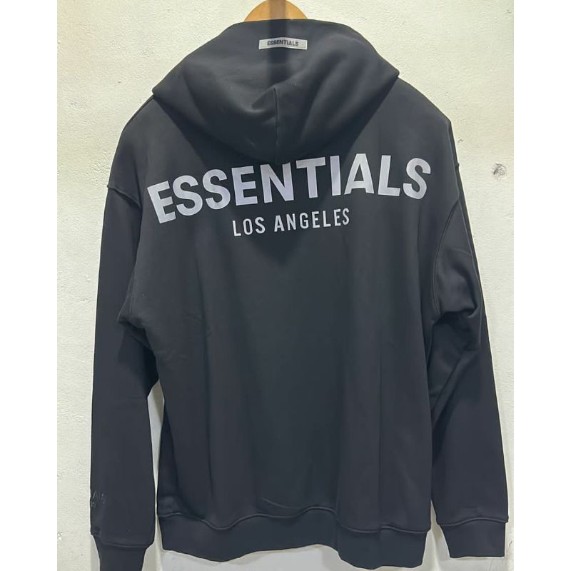 HOODIE ESSENTIALS LOS ANGELES REFLECTIVE - HOODIE BLACK