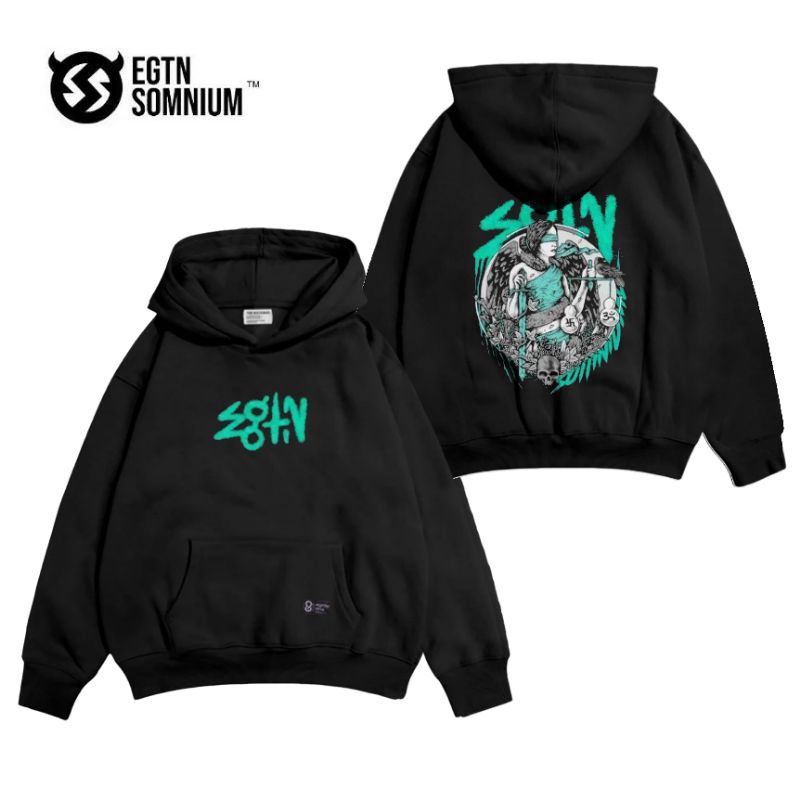 Hoodie MEDUSA Jumper Oversize Pria & Wanita Original Warna Hitam EGTN SOMNIUM