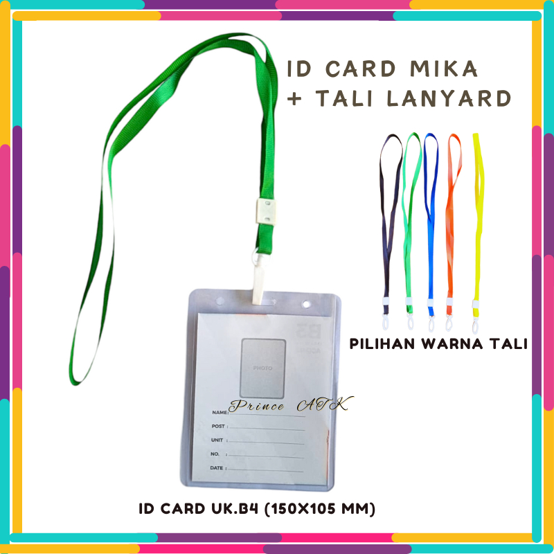

[1 Set] ID Card Mika + Tali Lanyard Ukuran B4 (150x105 mm)