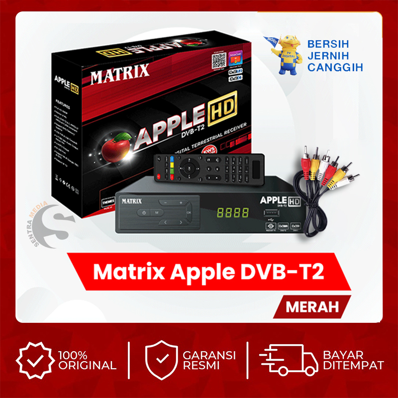 Set Top Box MATRIX/ Receiver TV Digital Matrix Burger Hijau , Matrix apple merah HD DVB T2