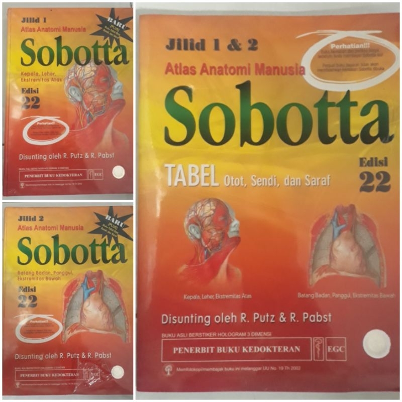Buku Sobotta Atlas Anatomi Manusia Jilid 1,2 dan Tabel Edisi 22