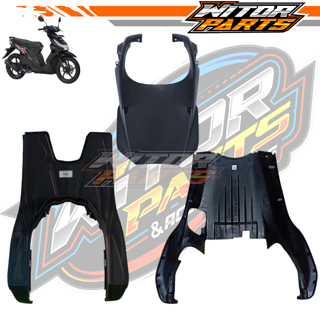 Pijakan Kaki + Dasbor Kolong + Paruh Beat Karbu / Footrest Injakan Atas Bawah Dek Kolong Dan Spoiler