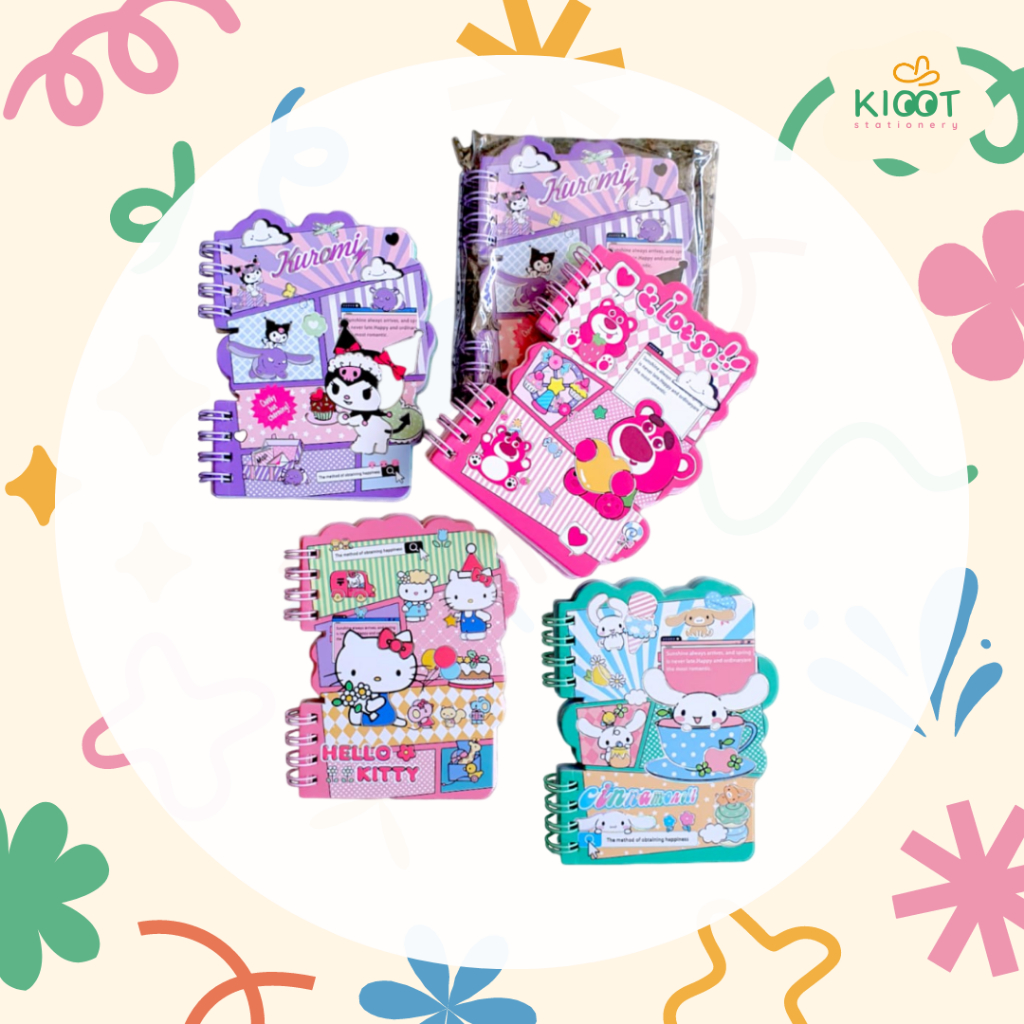 

Kioot - Buku Tulis Spiral A7 Notebook Notepad Ring Catatan Motif Karakter Sanrio Lucu XQ-77901