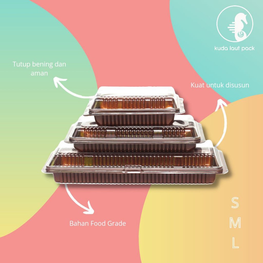 Mika Brownies Tray Kecil / Sedang / Besar Coklat Kotak Kue Bolu Molen