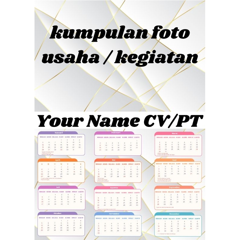 

Kalender 2025 Lembaran Custom / Bebas Foto