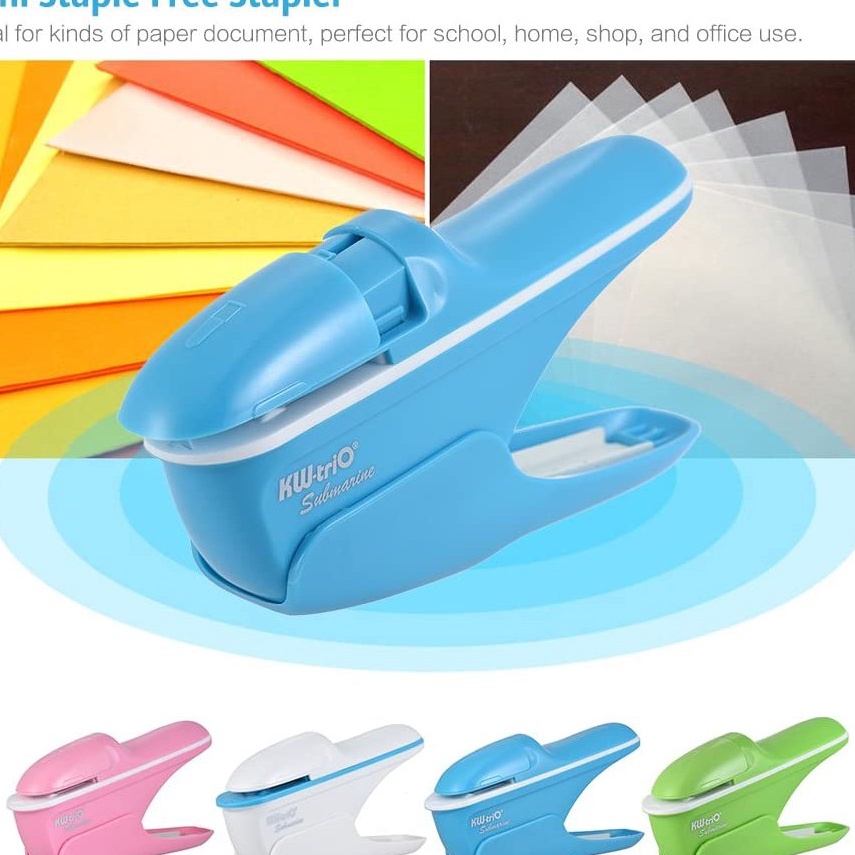 

KUALITAS OKE Magic Stapler KWtrio 5299 Stapless Stapler Unik Tanpa Isi 4 WARNA PILIHAN