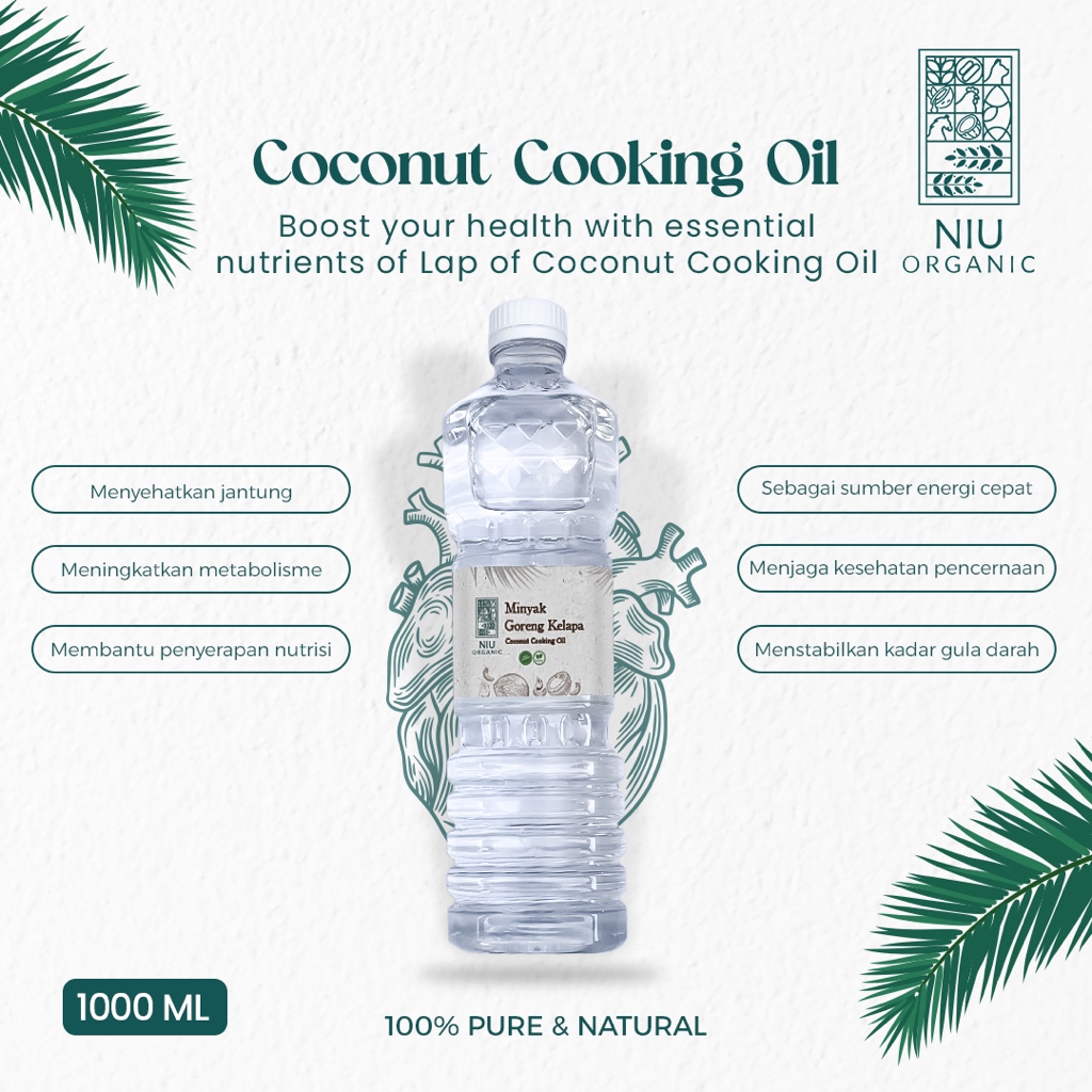 

Niu Organic Organic Coconut Cooking Oil Minyak Goreng Kelapa Murni Non RBD