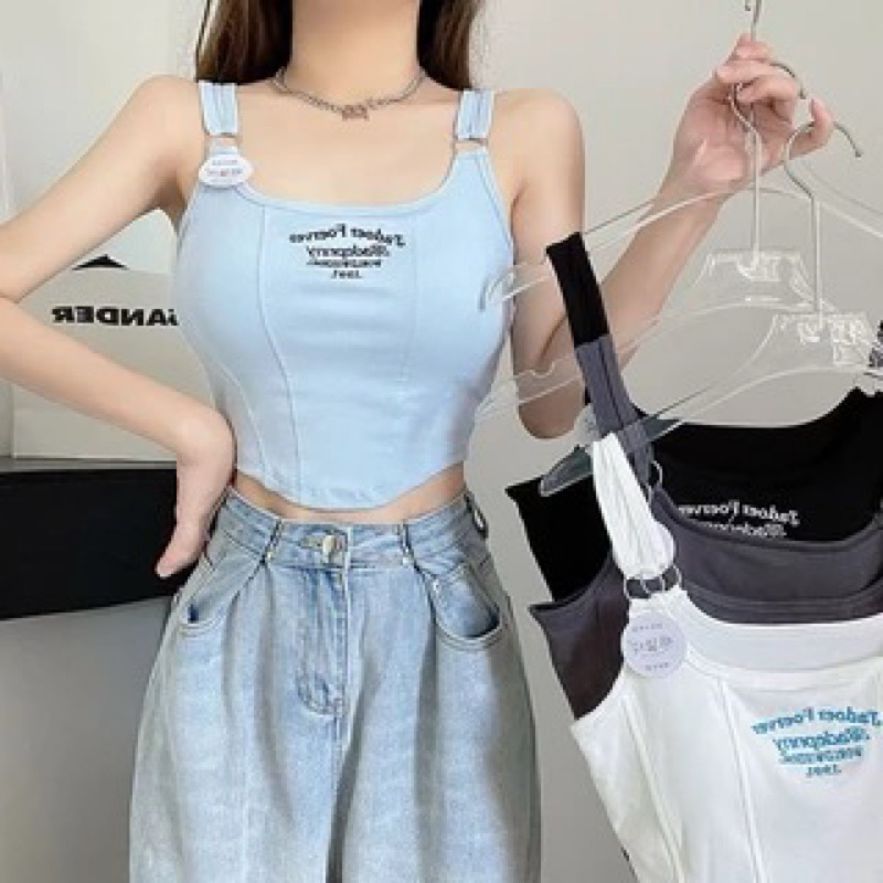 Tank Top Korea - Mini Crop Kamisol Model Rompi Bra Gym Olahraga