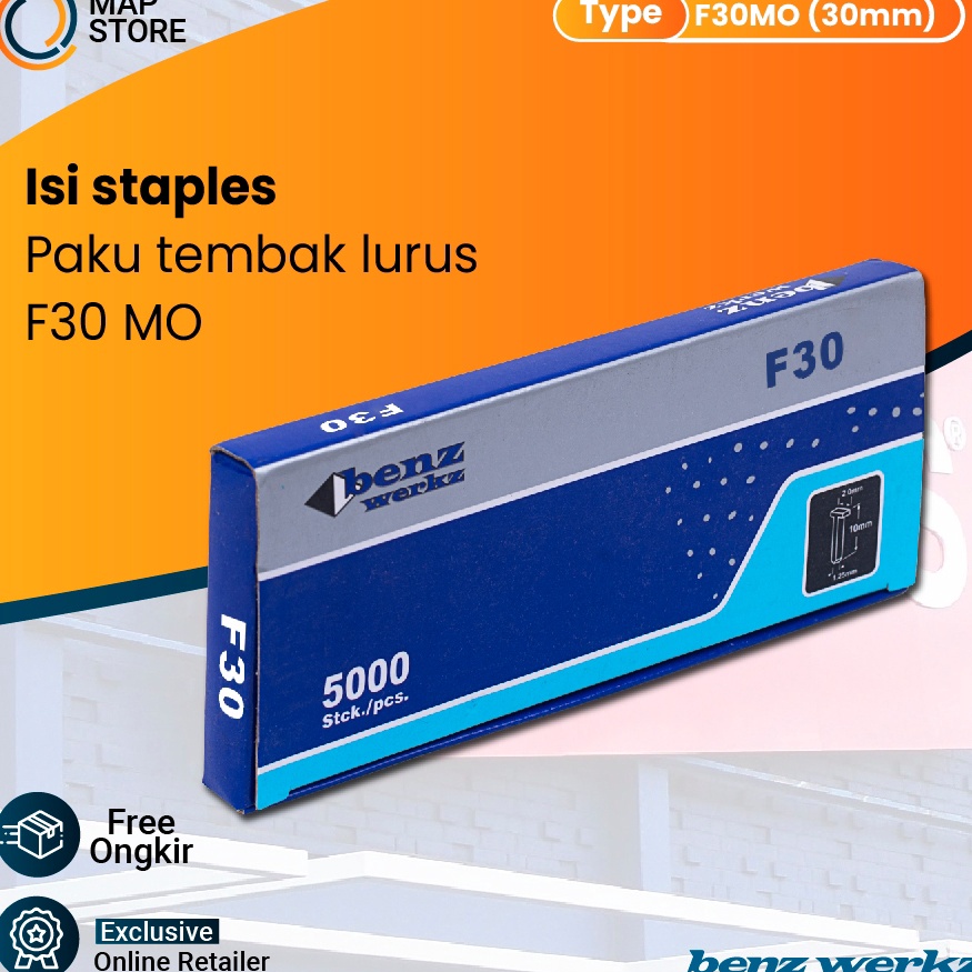 

AYO BELI BENZ F3 MO Isi Mesin Staples Paku Tembak Lurus Mata Nailer F 3